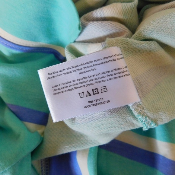 NWT!! WILDFOX Two-Piece Set Top Shorts Green Blue Stripe Loungewear XX-Large XXL - Picture 15 of 16